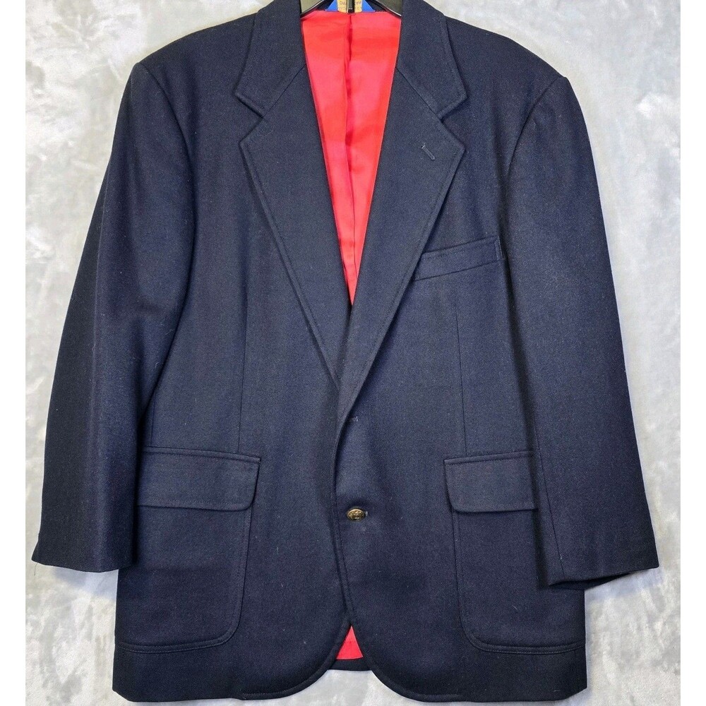 Vintage Pendleton Blazer Mens Dark Navy 42 Sport Coat Suit Jacket Wool *read